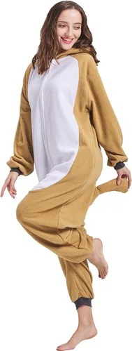 Vista 4 de HOMWERRONT Adult Bulldog Cosplay Onesie French Bulldog Costume Halloween Cosplay Pajamas french bulldog gifts for Women Men