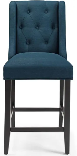 Vista 7 de Modway Baronet - Juego de 2 taburetes tapizados de tela con botones copetudos, color azul