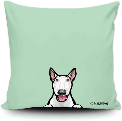 Vista 22 de Funda de almohada para perro, divertida funda de almohada para sofá, cama, decoración del hogar, 20 x 20 pulgadas Bull Terrier-1-10