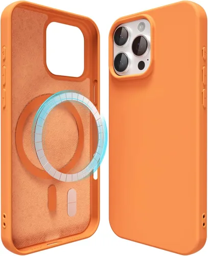 Vista 171 de oakxco Funda de silicona para iPhone 12 Pro Max, magnética, compatible con carga inalámbrica Magsafe, cubierta protectora de goma suave y delgada