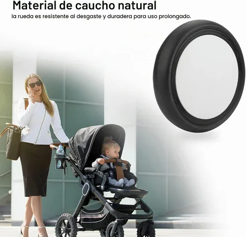 Vista 5 de Accesorios para cochecito Yoya, adaptador de asiento de automóvil, herramienta de rueda de cochecito de bebé, un par de ruedas traseras resistentes