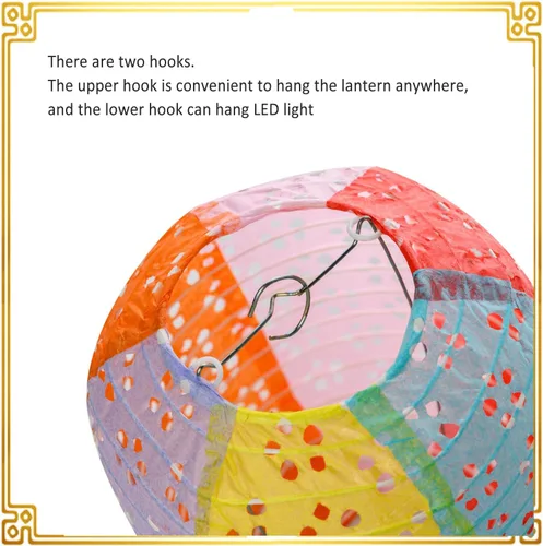 Vista 9 de 12 linternas de papel chinas, japonesas, coloridas linternas de papel colgantes con luces LED, 8 pulgadas, ovaladas, decorativas, asiáticas