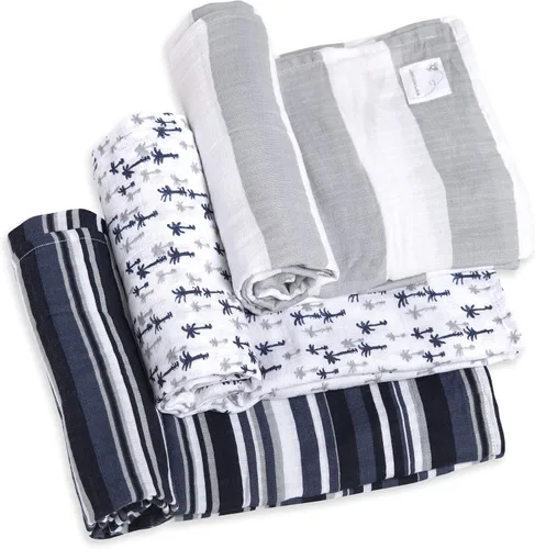 Vista 5 de Burt's Bees Baby - Mantas de muselina de algodón para bebé, paquete de 3, multiusos, ligeras y transpirables, 100% algodón orgánico