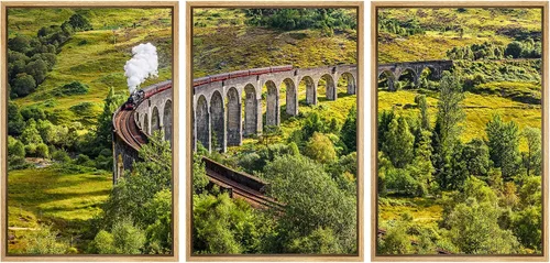 Vista 55 de wall26 Lienzo enmarcado para pared, juego de arte exótico tropical, océano, mar, avión, puesta de sol, transporte, fotografía, realismo, decorativo