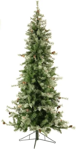Vista 11 de Fraser Hill Farm Árbol de Navidad artificial delgado de abeto búfalo de 9 pies con luces LED dobles multicolor y blanco cálido, árbol falso plegable