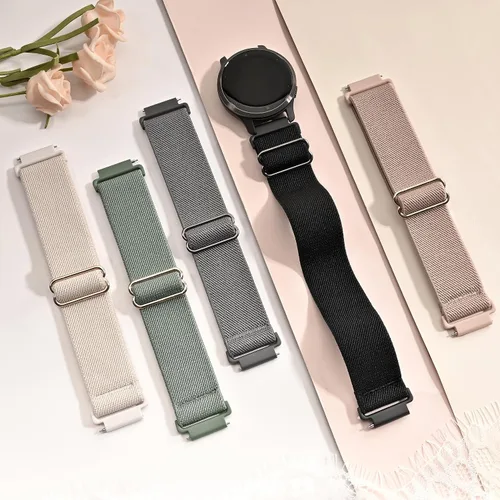 Vista 8 de Paquete de 5 correas elásticas de nailon de 0.866 pulgadas compatibles con Garmin Venu 3/2, Forerunner 265/255/Vivoactive 4, correa de repuesto