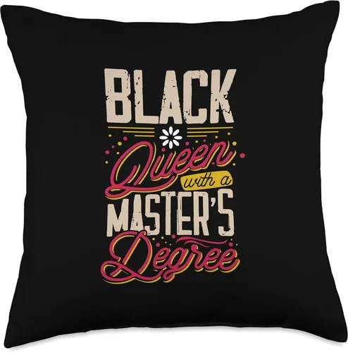 Vista 4 de Black African American Pride Graduate Gifts Black Queen Inviting Masters - Almohada de graduación, 16 x 16 pulgadas, multicolor