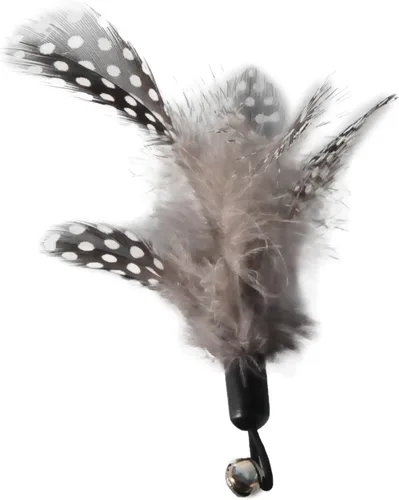 Vista 9 de Juguetes para gatos EcoCity - Juguetes de plumas para gatos sin teñido químico para gatos de interior - Incluyen varita para gatos y recambios