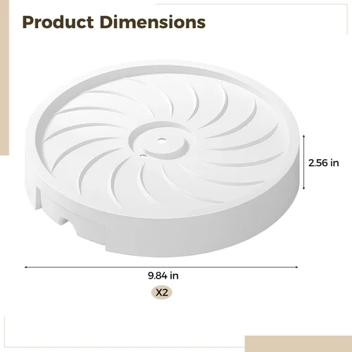 Vista 3 de Plant Dolly with Wheels, Round Base, 2-Pack, 8.7 in Indoor Outdoor, Drain Tray
