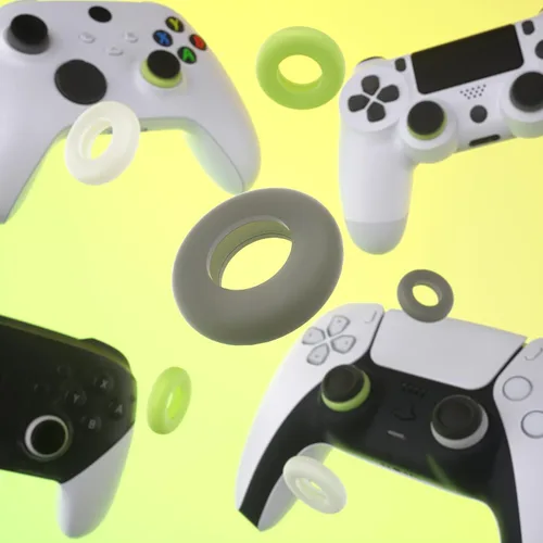 Vista 5 de PlayVital 3 Pairs Silicone Aim Assist Target Motion Control Precision Rings for ps5, for ps4, for Xbox Series XS One 360, for Switch Pro, for