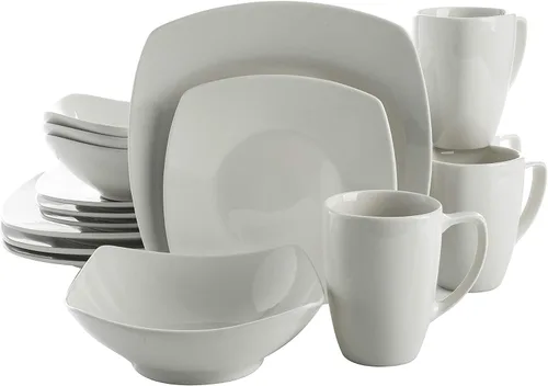 Vista 2 de Gibson Home Zen Buffetware - Juego de vajilla de 39 piezas para cena, color blanco