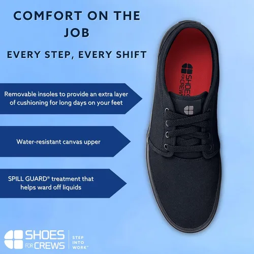 Vista 7 de Shoes for Crews Zapatillas unisex con suela antideslizante para trabajo Cómodas, zapatos de trabajo antideslizantes para hombres y mujeres