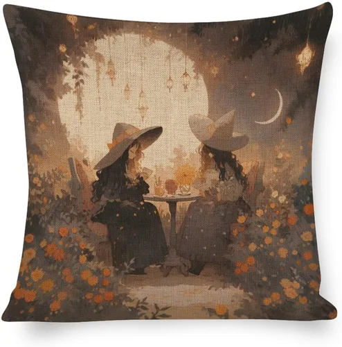 Vista 9 de Fundas de almohada decorativas con diseño de calabaza blanca en acuarela para sofá, muebles de patio, decoración del hogar, 16 x 16 pulgadas