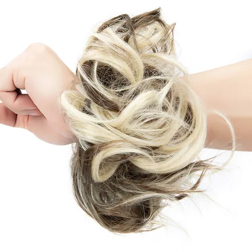 Vista 4 de Extensiones de moño de cabello desordenado, moño de cabello con coletero, recogedor