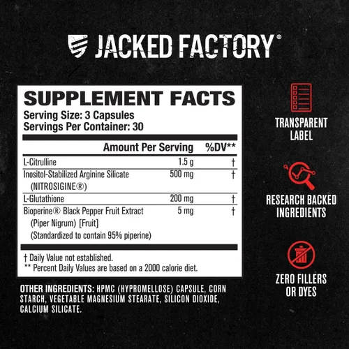 Vista 9 de Jacked Factory Nitrosurge Shred Termogénico Pre-Entrenamiento en Piña Naranja y Potenciador de óxido nítrico N.O. XT para hombres y mujeres