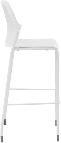 Vista 3 de Home Square Taburete de bar contemporáneo de 46.75" de alto en blanco - Juego de 2