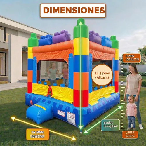 Vista 3 de Pogo Bounce House - Bloque de construcción inflable comercial para castillo y soplador