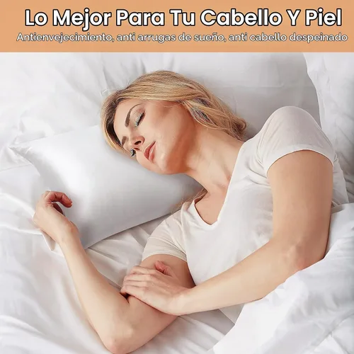Vista 2 de Funda de almohada de seda para cabello y piel, paquete de 2 fundas de almohada 100% seda de morera 25 momme, 600 hilos, fundas de almohada de seda