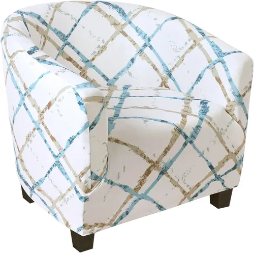Vista 26 de SearchI Funda Elástica para Silla Club, Fundas Elásticas para Silla Barrel, Fundas Estampadas para Silla Tub, Funda de Elastano Suave para Sillón