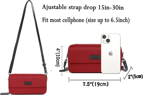 Vista 5 de Bolsos cruzados pequeños con cartera para teléfono y cartera con pulsera