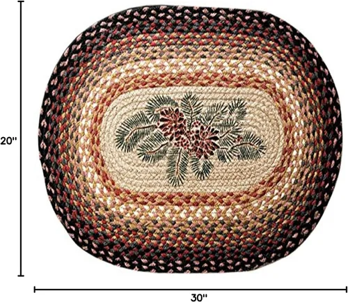 Vista 2 de Earth Rugs alfombra, 20 x 30", Borgoña/Marfil/Natural