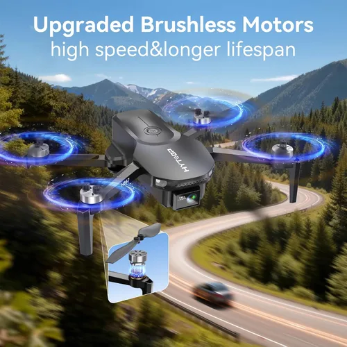 Vista 6 de Drone con cámara para adultos 4K, motor sin escobillas plegable RC Quadcopter para principiantes, 36 minutos de vuelo con 2 baterías, lente
