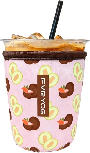 Vista 51 de Fundas de neopreno reutilizables aisladas para café helado, fundas para tazas de café helado, fundas para bebidas heladas y calientes
