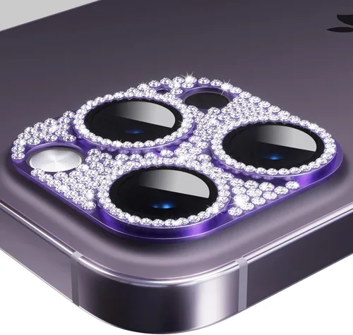 Vista 11 de AKABEILA Compatible con cámara iPhone 11 Pro Max/11 Pro, protector de lente con diamantes de imitación, protección de vidrio templado 9H, Negro