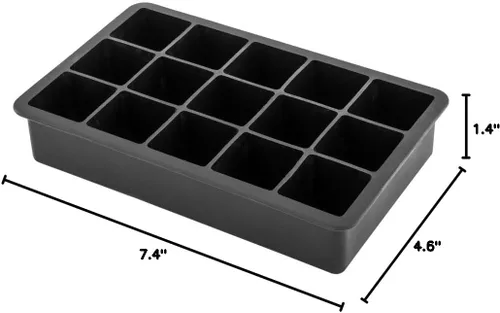 Vista 4 de Restaurantware Molde de hielo de silicona negra, 7.4 x 4.6 pulgadas