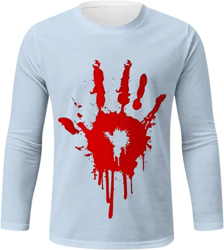 Vista 3 de TShirt for Men Long Sleeve Breathable Printed Thermal Lightweight Regular Fit Tees True Comfort Stylish Tops