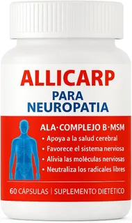 Allicarp Para Neuropatia, Tratamiento de Neuropatía con Ácido Alfa Lipoico (ALA), Metilsulfonilmetano (MSM), Vitaminas Complejo B6 B12 C D3 E, para