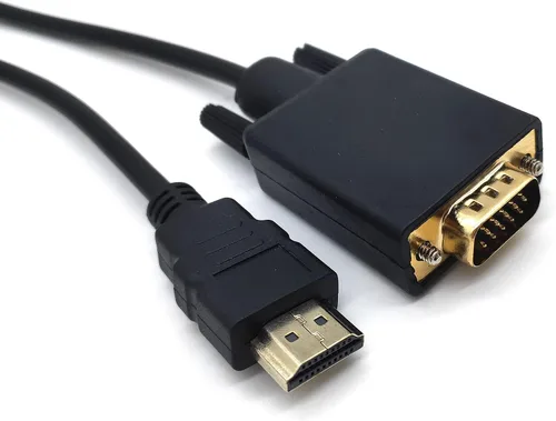 Vista 4 de Cable adaptador HDMI a VGA, 6 pies/5.9 ft, chapado en oro, 1080P, HDMI macho a VGA macho, cable convertidor de video activo, compatible