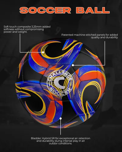 Vista 6 de American Challenge Kreis Balón de fútbol – Balón de fútbol profesional para campos de césped – Pelotas de fútbol duraderas cosidas a máquina de TPU