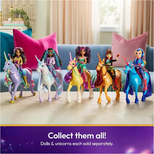 Vista 7 de Unicorn Academy, Poder de la Amistad Cinder con Silla y Brida Translúcida de 11 Pulgadas, Muñecas y Juguetes de Unicornio, Regalos y Pequeños