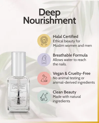 Vista 2 de Esmalte de uñas con certificado Halal de Karma - Verdaderamente transpirable, libre de crueldad animal y vegano - Esmalte de uñas permeable al