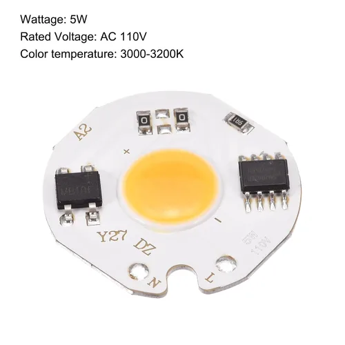 Vista 3 de MECCANIXITY Bombilla LED de chip 110 V 5 W blanco cálido 3000-3200 K sin conductor de alta potencia Floodlight Módulo de lámpara de aluminio Junta
