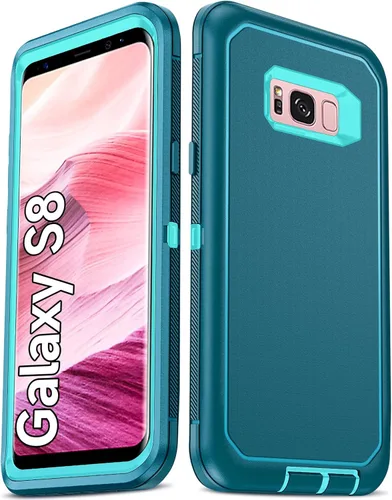 Vista 33 de LeYi Funda compatible con Galaxy S8: no compatible con S8 Plus: cubierta exterior de goma 3 en 1 de cuerpo completo a prueba de golpes, resistente