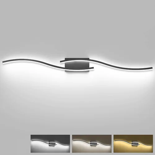 Vista 24 de PRESDE Lámpara LED de Tocador de Baño de 24", Moderna Luminaria de Barra de Pared Negra Sobre Espejo Regulable 3CCT