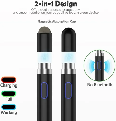 Vista 4 de Lápiz óptico activo para pantallas táctiles, doble punta para dibujo y escritura iOS y Android, lápiz digital de alta precisión para Apple iPhone