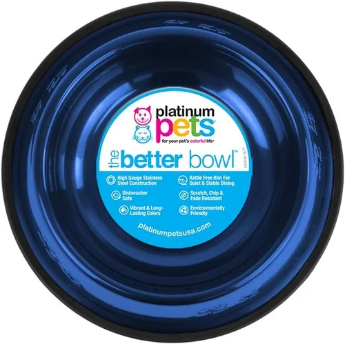 Vista 72 de Platinum Pets - tazón de acero inoxidable para gatos y perros que no se vuelca