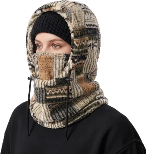 Vista 21 de Ski Mask Balalclava Windproof Face Mask Warm Fleece Neck Cover for Cold Weather Helmet Hood for Men & Women A01-negro