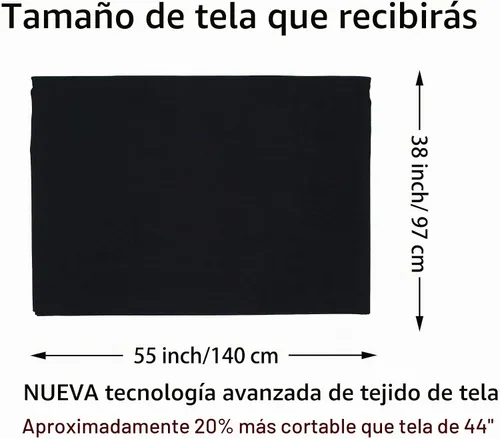 Vista 3 de Master FAB - Tela negra 100% de algodón de The Yard para coser, diseño moderno para bricolaje, lavable; ancho completo cortable: 39 x 55 pulgadas