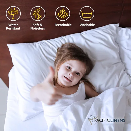 Vista 2 de Protector de almohada – Fundas de almohada de mezcla de polialgodón – Fundas de almohada resistentes al agua y al polvo – Protector de almohada