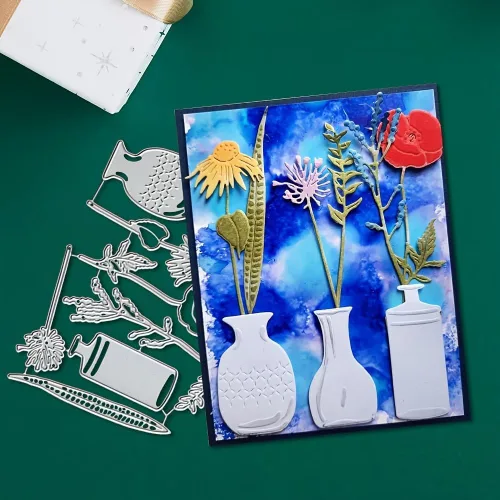 Vista 12 de Lapoo Troquel de corte de flores para álbumes de recortes, troquelado de metal duradero para álbumes de recortes, álbum de fotos, tarjetas de papel