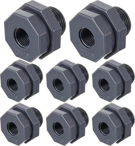 Vista 27 de 4 unids 1 pulgada mamparo montaje PVC Npt tanque conector