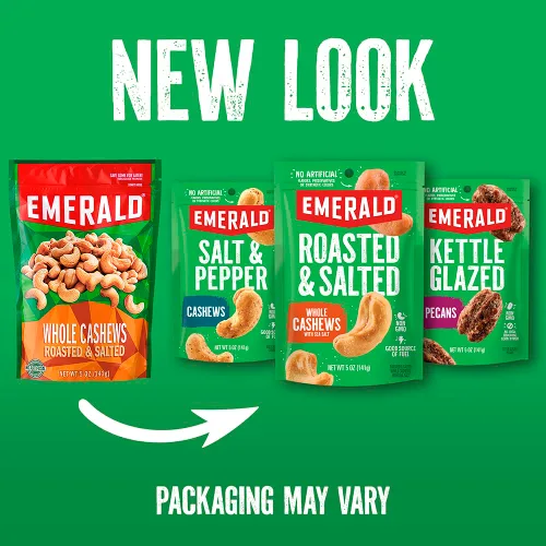 Vista 3 de Emerald Nuts, Sriracha Anacardos, Bolsa resellable de 5 onzas