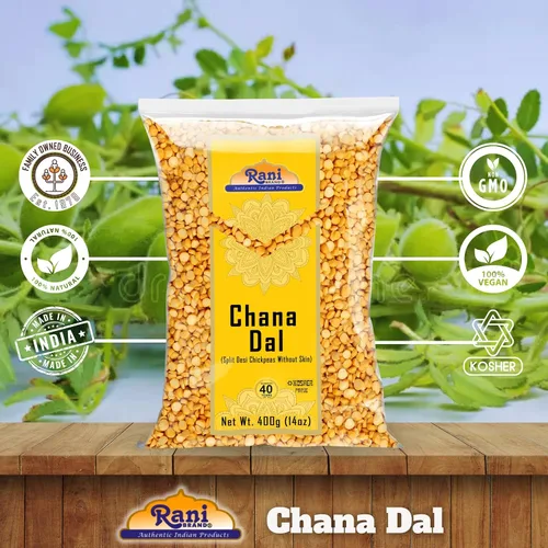 Vista 4 de Rani Chana Dal (garbanzos desi divididos sin piel) 14 oz (400 g) ~ Todo natural Apto para gluten Sin OMG Kosher Vegano Origen indio