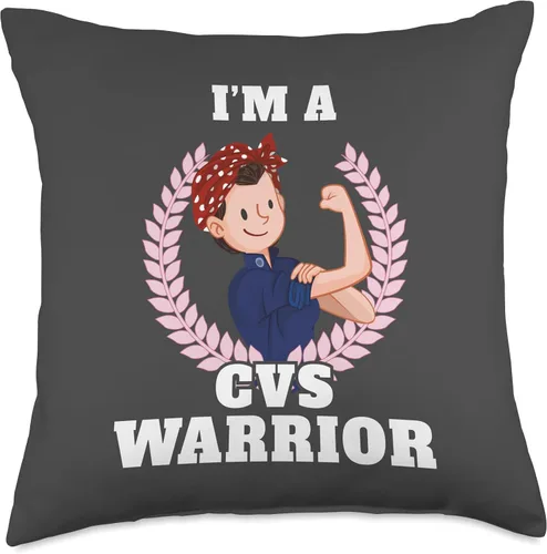 Vista 5 de CVS Awareness Support Apparel I'm a CVS Warrior - Cojín para concienciar al síndrome cíclico de vómitos, 16.0 x 16.0 in, multicolor