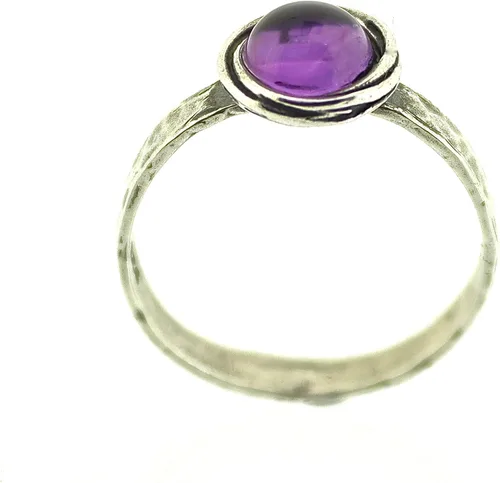 Vista 41 de Anillo de plata de ley con piedras preciosas para mujer, anillo apilable de piedra martillada, anillo de piedra natal