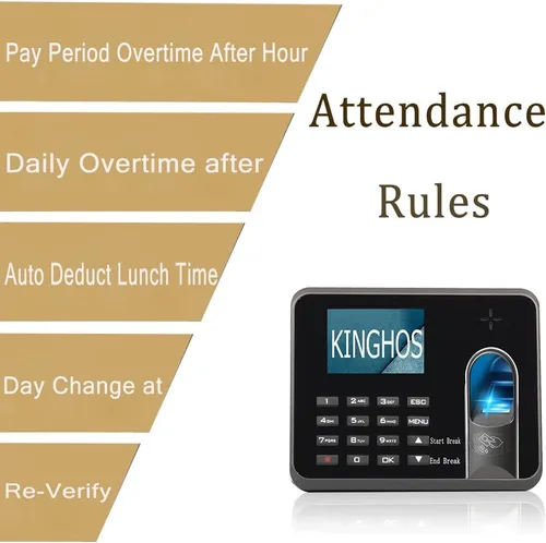 Vista 4 de KINGHOS Reloj de tiempo de huellas dactilares con software gratuito, calcula automáticamente horas extras y horas de trabajodeducir el tiempo